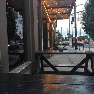 Outdoor seating so your pup can hang too!