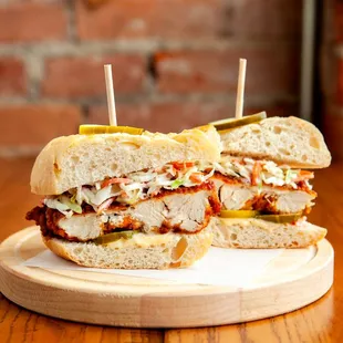 a cut in half sandwich