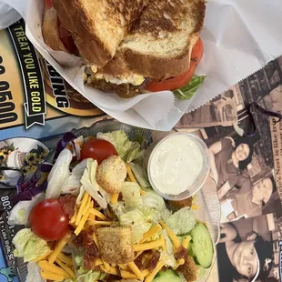 Simple side salad with fat free ranch!