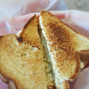 Chicken salad on toast with tots!