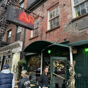 people outside of the restaurant