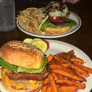 Burger and fries