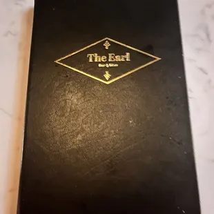 Front cover of menu that I thought was nice