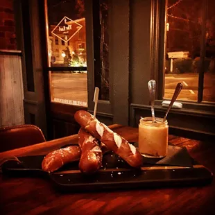 Pretzels and beer cheese.