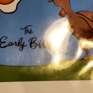 Front of the menu