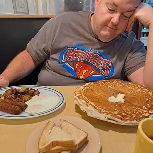The world&apos;s largest pancake. By the way... They&apos;re all you can eat!!