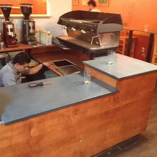 Concrete Espresso Bar countertops at Cafe La Taza - San Francisco, CA