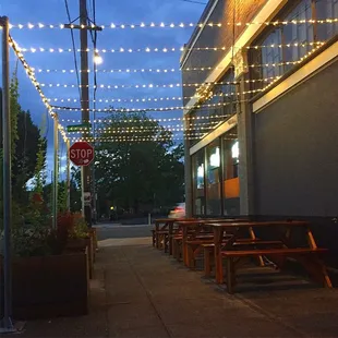 Sidewalk seating lights!