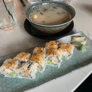 California Roll and Tom kha
