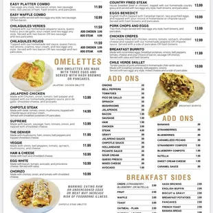 menu, crepes