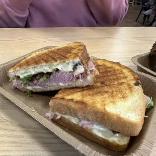 Ham sandwich w carmelized onion sandwich so good