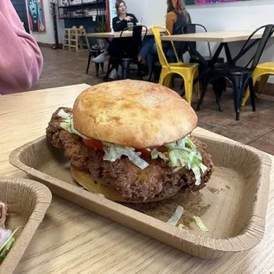 Fried pork sandwich