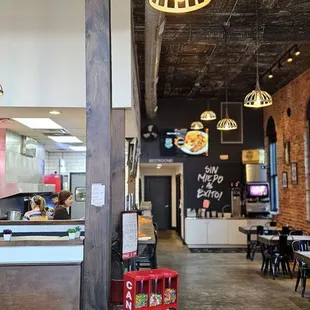 Lots of seating and open kitchen