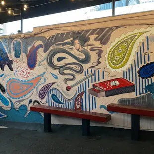 a mural on the side of a building