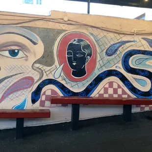 a mural on the side of a building