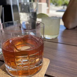 Smoked old fashioned and mango marg