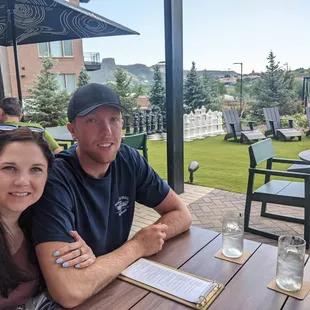 Patio with outdoor play area.