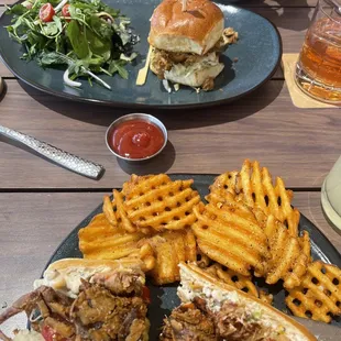 Po boy and chicken sliders