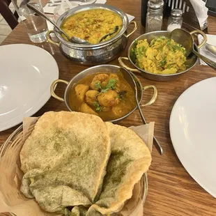 Koraishutir Peas Kochuri (2PCS)  Dum Aloo Aloo Posto Misti Doi