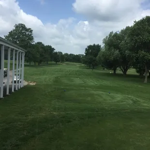 Great day for the links. Hole #1 at Edgewood.