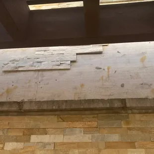 tiles falling down.