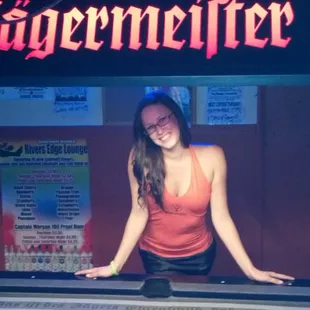 a woman playing pool