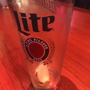 a lite beer glass