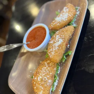 Fried provolone wedges. they were absolutely delicious!