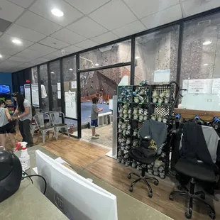 Lobby- private gym memberships also offered