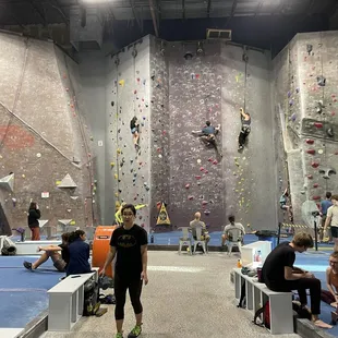 Inside view- front left/right are for more experienced boulder climbs that aren't quite straight up.