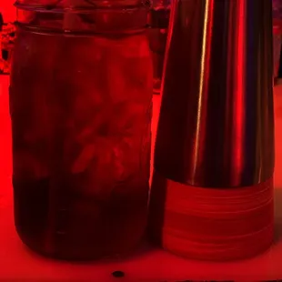 My Long Island Ice-T served in a mayonnaise jar!