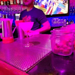 My drink and my husbands drink. He was drinking martinis