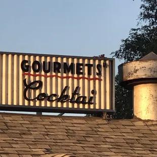 the roof of the restaurant