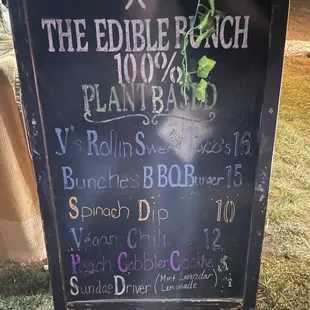 12/3/22 - Menu at MEMA Holiday Jubilee