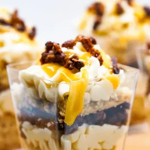 Carmel Walnut cake shooters