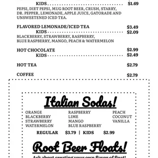 Drink menu.