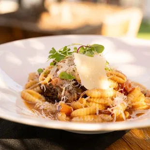 Homemade pasta with short rib