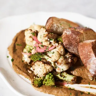 Grilled Cauliflower with Sourdough bread