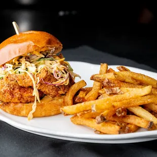 Fried Chicken sandwich with fries