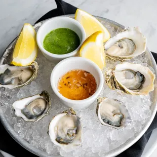 Oysters with homemade sauces
