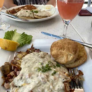 Biscuits & Gravy with 2 Eggs