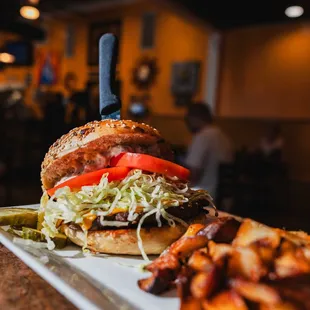 a sandwich and fries