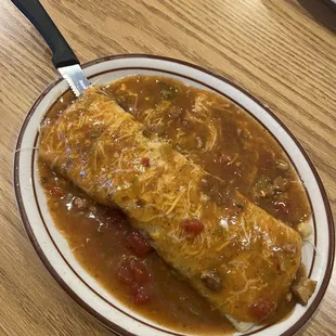 Breakfast burrito w/ green chili