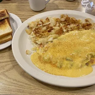 The Florentine Omelette with sour dough toast.  Filling and delicious!