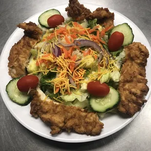 Fried chicken salad