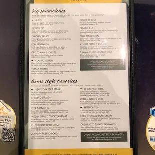 menu