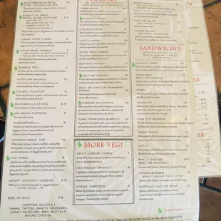 menu