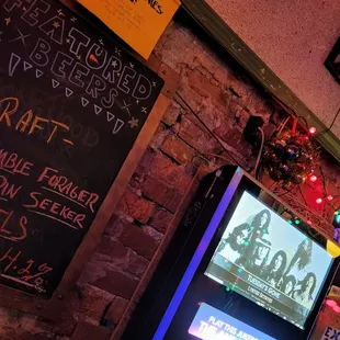 a video game on the wall