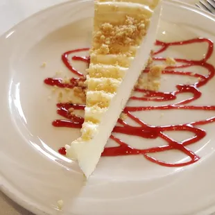 a piece of cheesecake on a plate