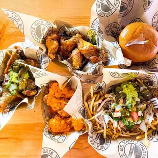 a variety of food items